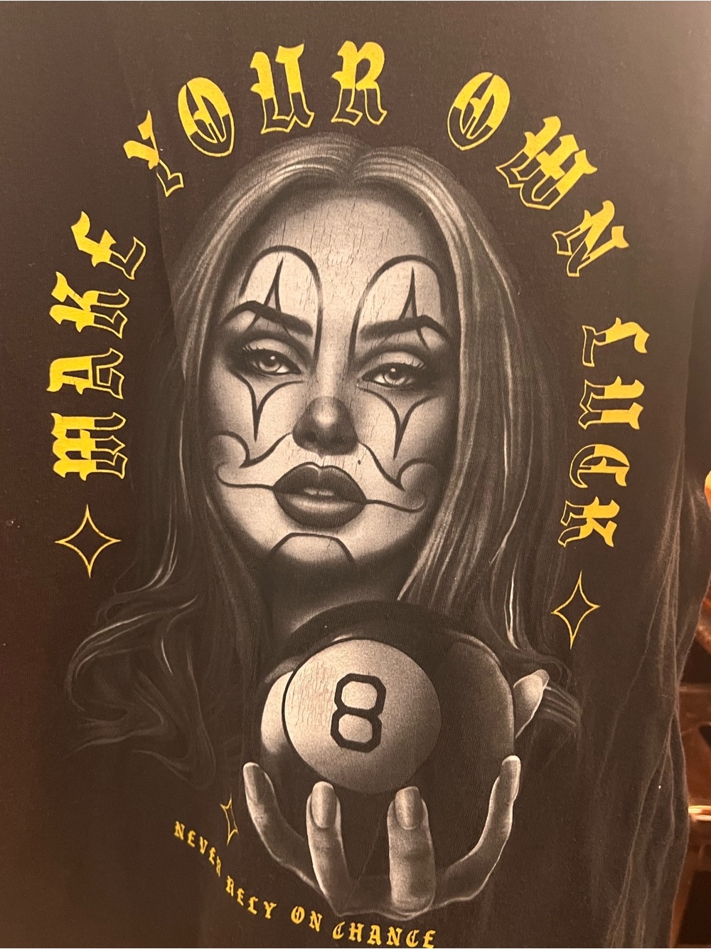 Black & Yellow Clown 8-Ball Game Room Poster